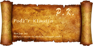 Poór Klaudia névjegykártya