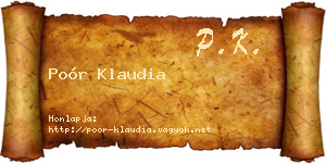 Poór Klaudia névjegykártya