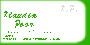 klaudia poor business card